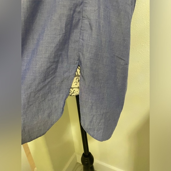 Theory Womens Medium Blue Orvinio Long Sleeve Tunic Top EUC - Picture 4 of 7